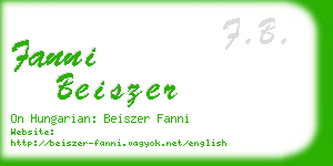 fanni beiszer business card